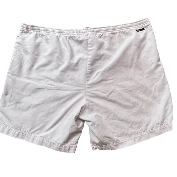 Vtg Nike 90s White Lightweight Canvas Dri Fit Tennis Shorts Medium Brown Swoosh - Picture 2 of 6